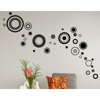 33 Trendy Circle Wall Stickers. Spots Dots Rings Retro Removable Wall Decals   130855834529